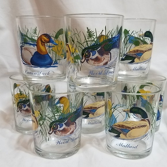 Arcoroc France Dining Vtg Arcoroc Game Duck Barware Glasses Poshmark